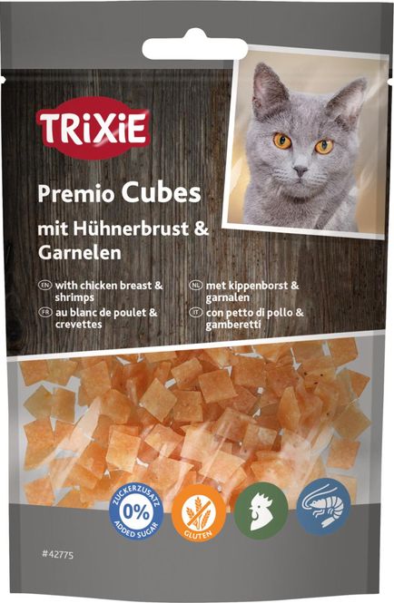 Hovedbilde Trixie Premio Cubes med kyllingebryst og rejer ...