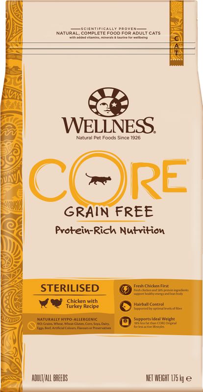 CORE Cat Adult Sterilized Original, kylling med kalkun 1.75kg