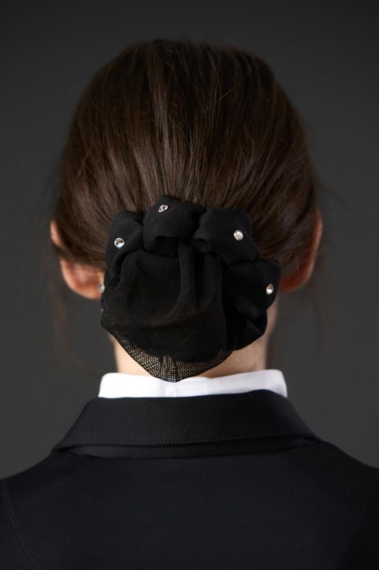 Equipage Astrid Hårnett med Rosett Sort